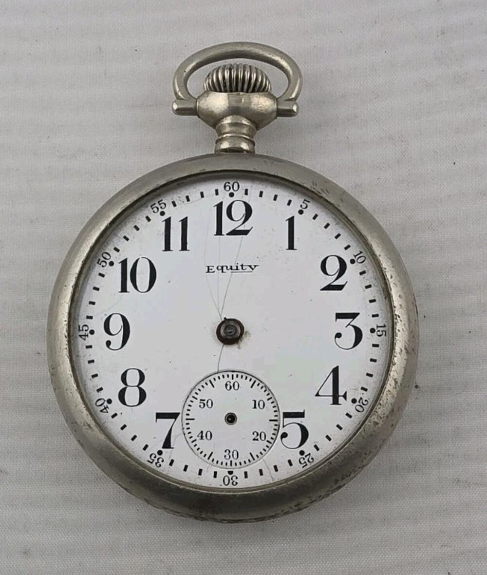 Rare 1917 Waltham Equity Pocket Watch Mechanical Wind Not Running Complete Parts